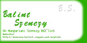 balint szenczy business card